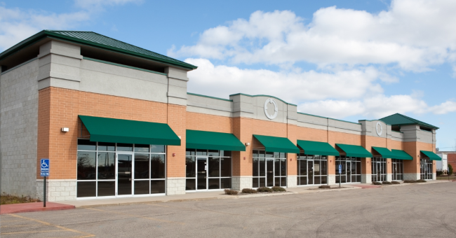 Empty storefront available for lease for a small business